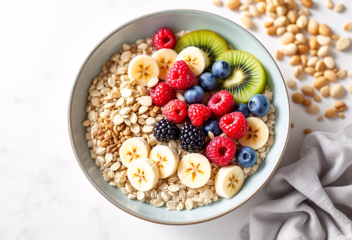 subject/scene: healthy breakfast bowl for a gym