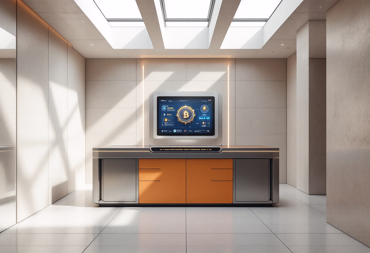 image of secure digital vault (for a blockchain and cryptocurrency)