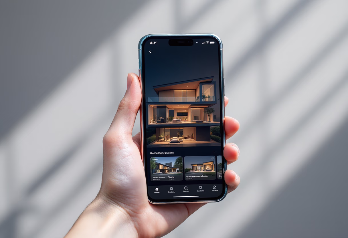image of real estate app on a mobile device