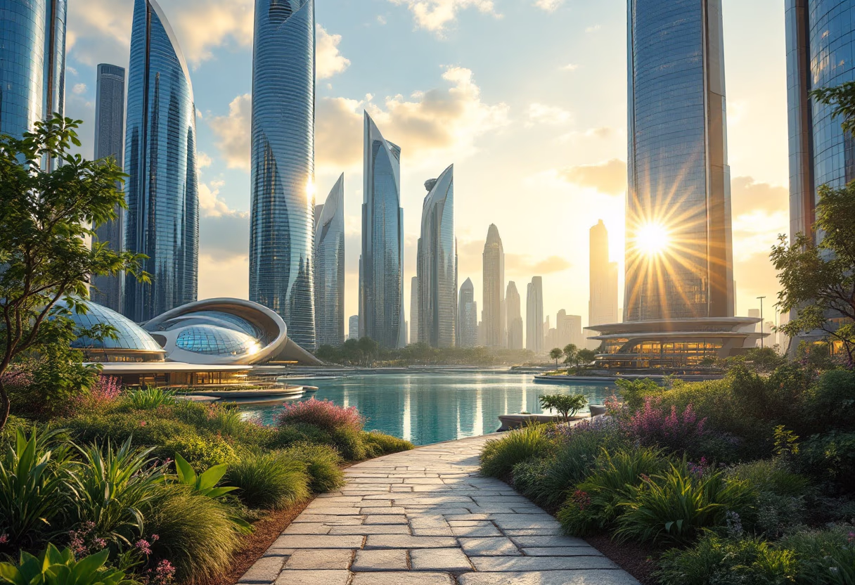 [background image] futuristic city landscape (for a game development company)