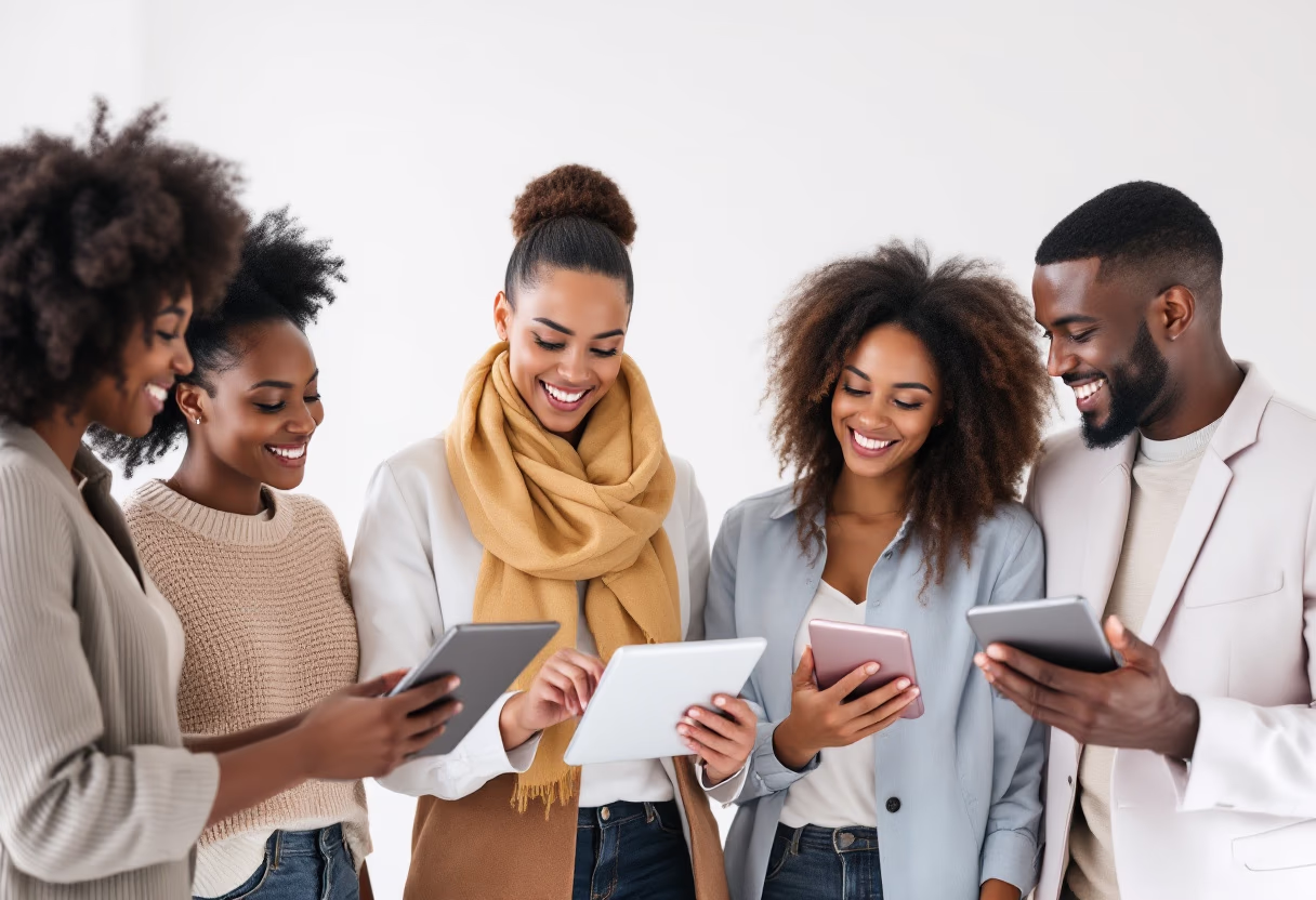 image of a diverse team in a meeting (for a edtech)