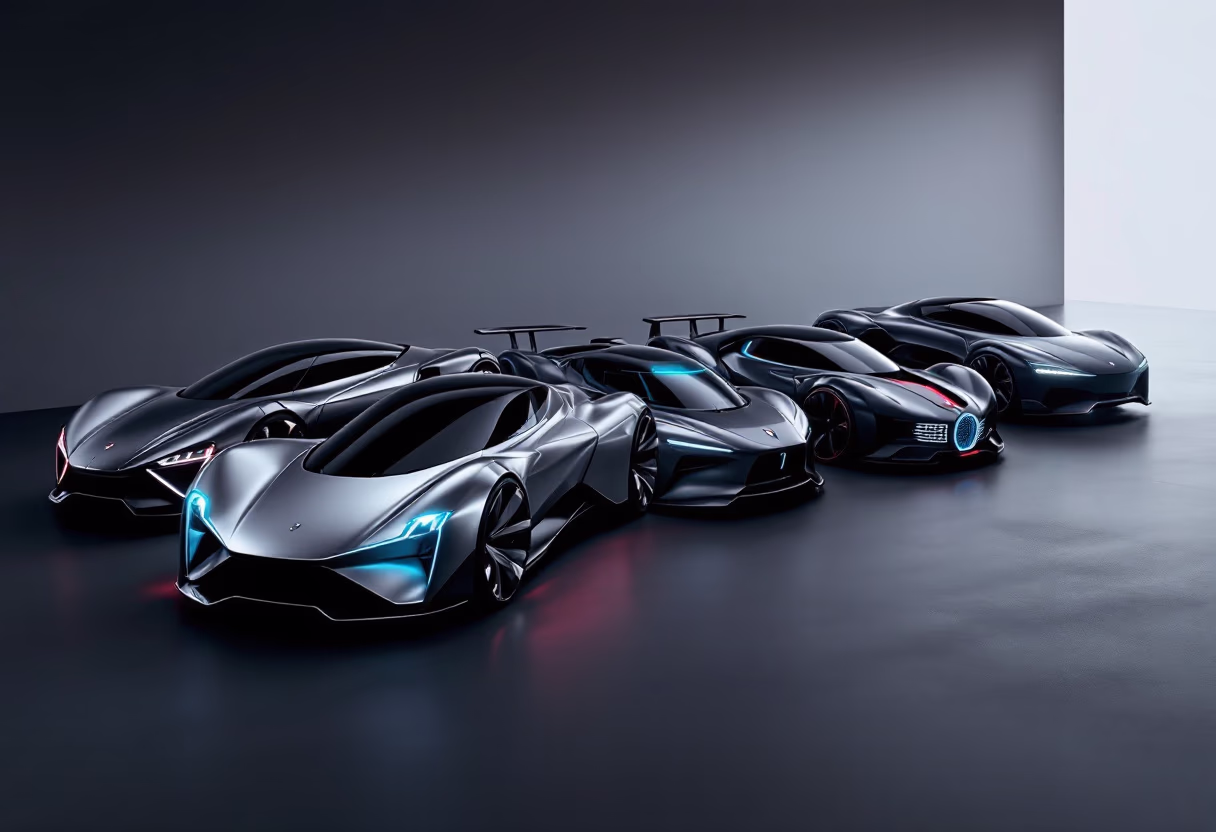 image of vehicle lineup (for an auto dealership)