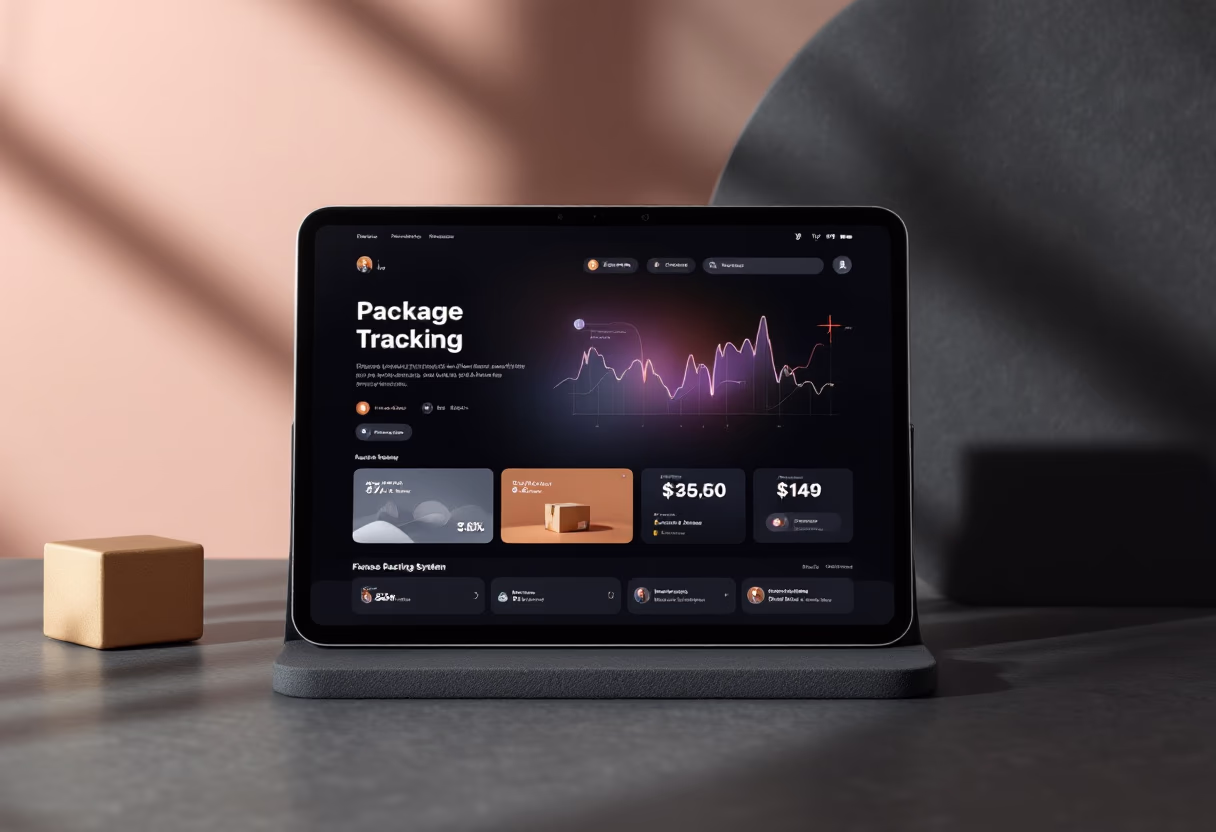 image of package tracking interface (for a courier & delivery service)