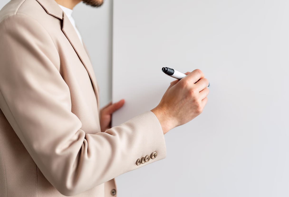 consultant using a whiteboard