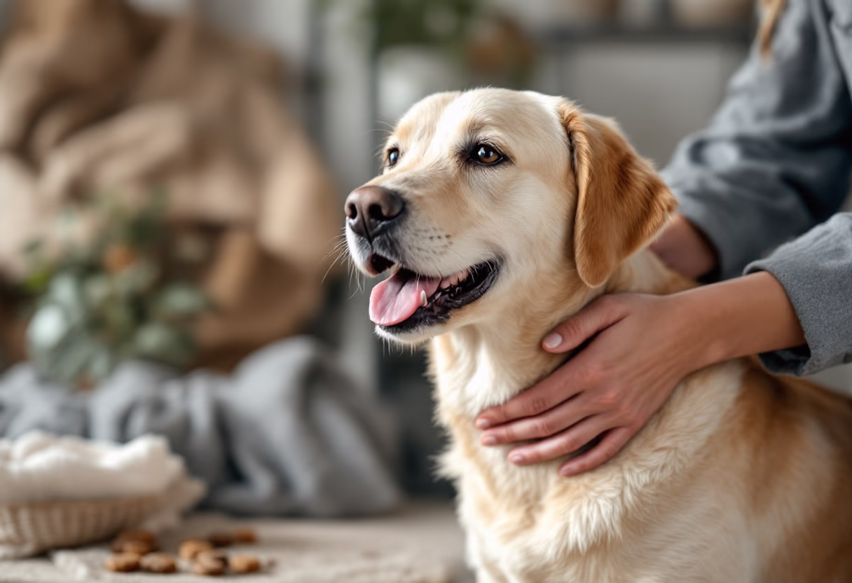 image of a dog being groomed for a pet store