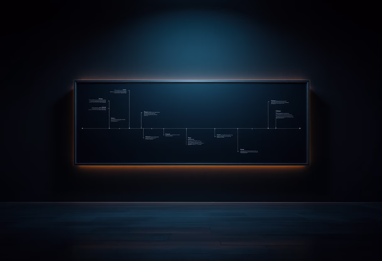 image of company milestones in a timeline format (for an edtech)