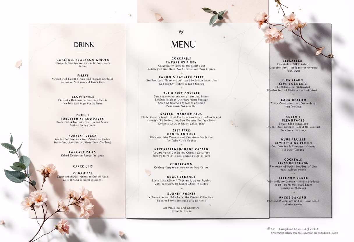 image of popular drink menu (for bars & pub)