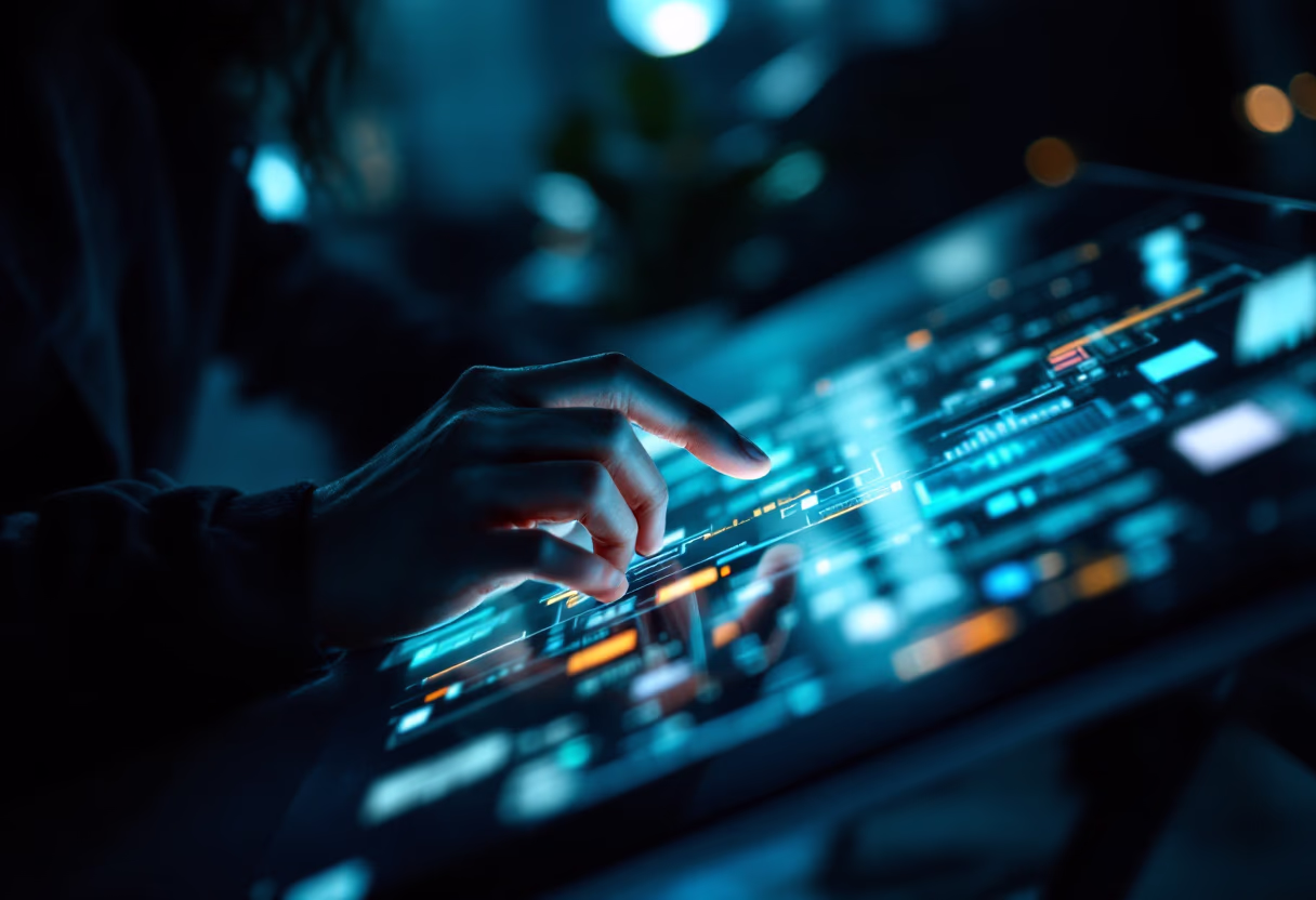 image of students engaging with the software