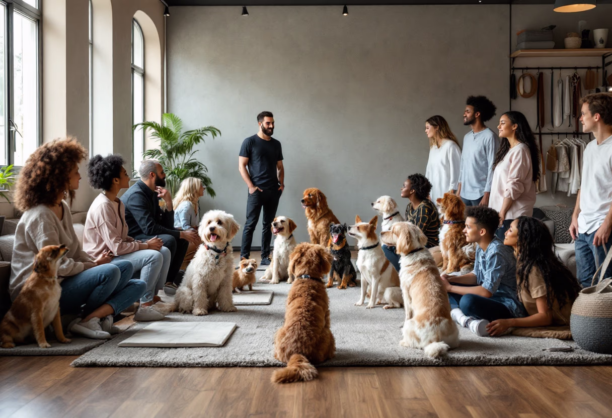 image of a pet training class