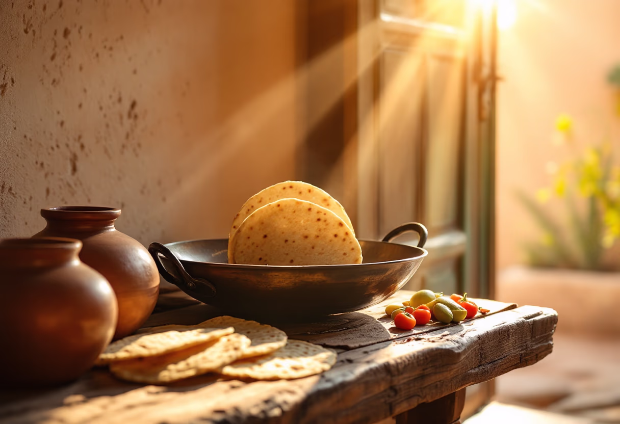 image of a mexican cooking scene with a comal