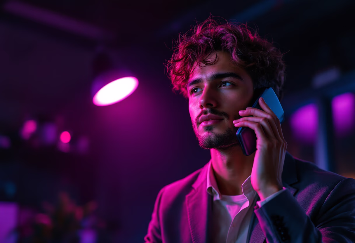 image of a person on a phone call