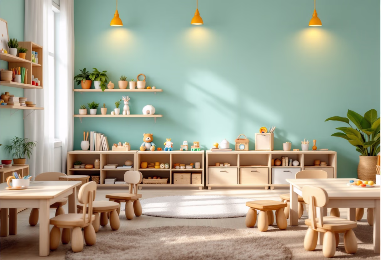 [background image] colorful classroom setting (for a preschools & daycare)