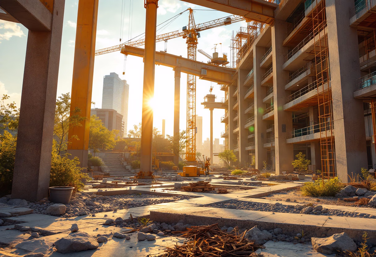 image of infrastructure project under construction, city skyline