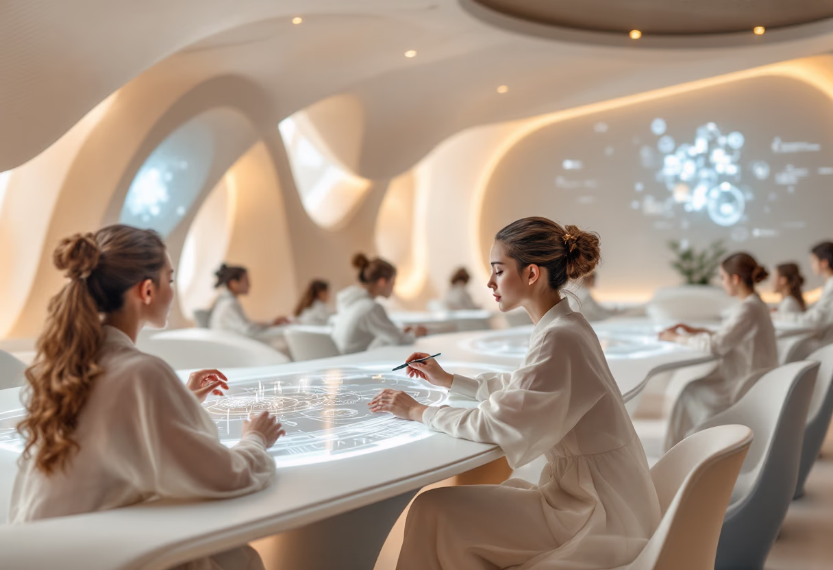 futuristic classroom setting