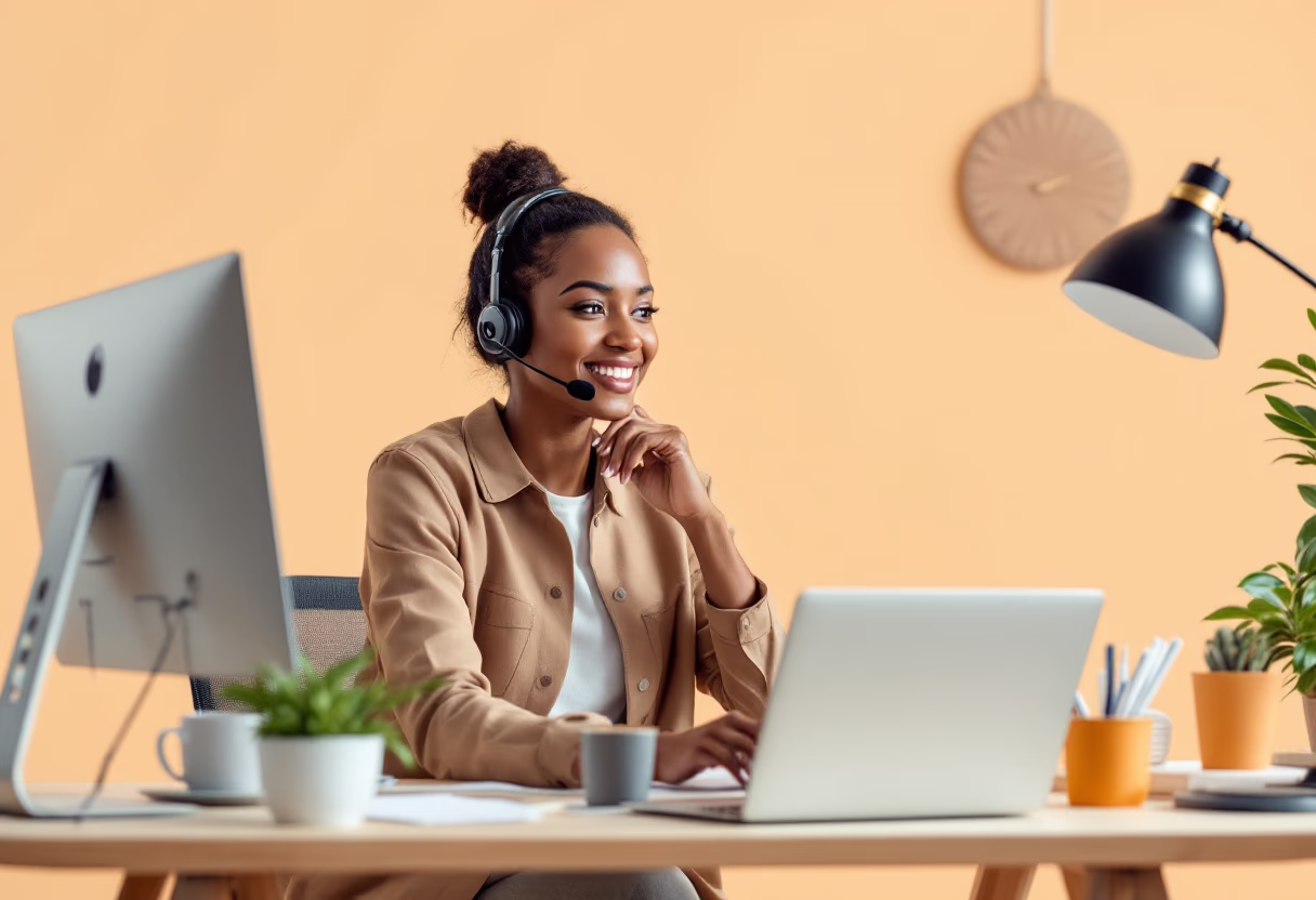 image of customer support interaction (for a plumbing service)