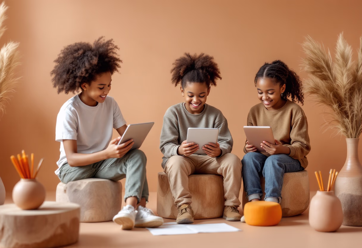 image of students engaging with the software (for a edtech)