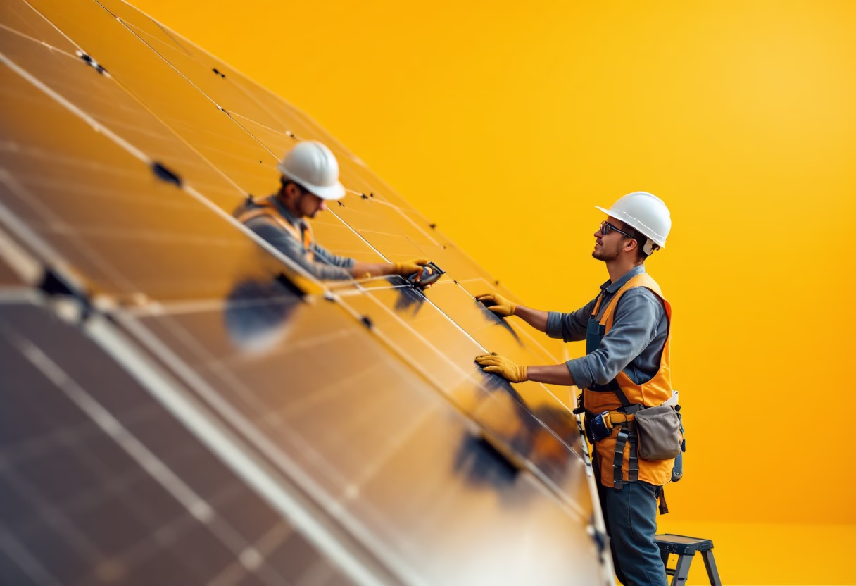 image of solar panel installation in progress