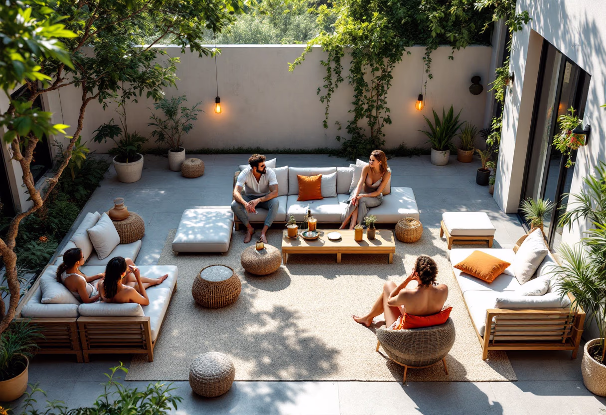 image of a past event with outdoor summer party