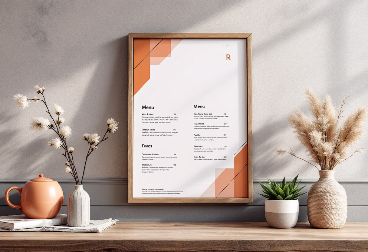 image of displayed menu (for a coffee shop & cafe)