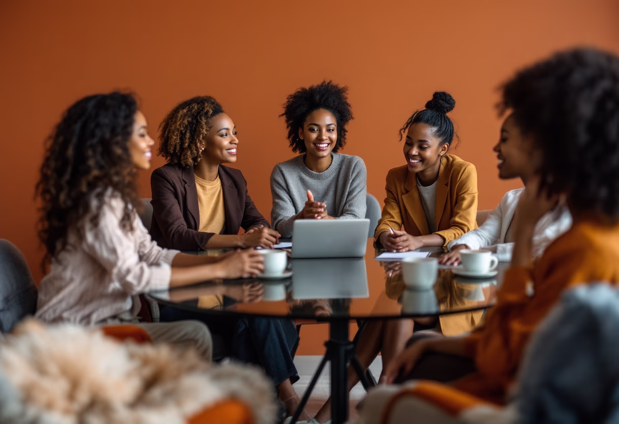 image of a diverse team in a meeting (for edtech)