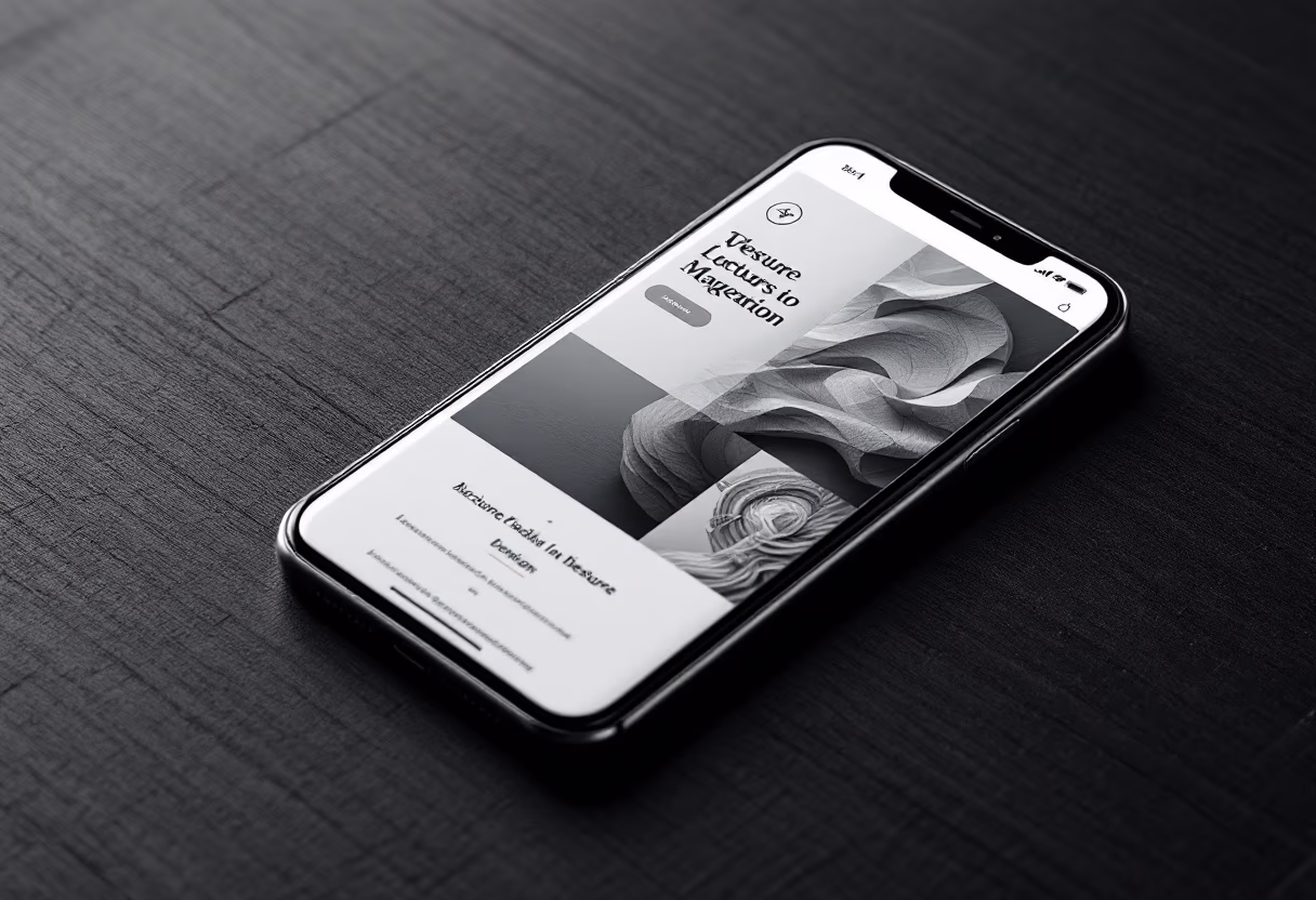 image of website on a mobile device