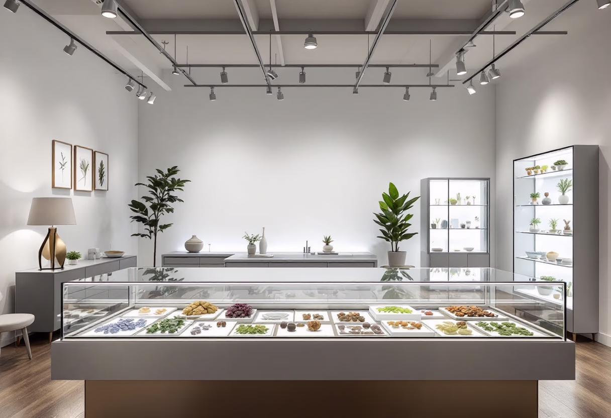 [background image] image of office space with agricultural samples