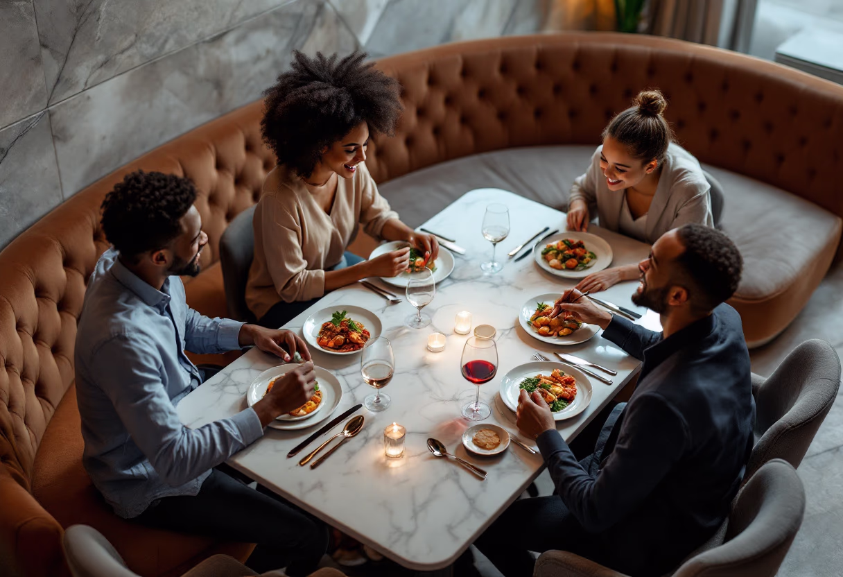 image of a family dining at an italian restaurant
