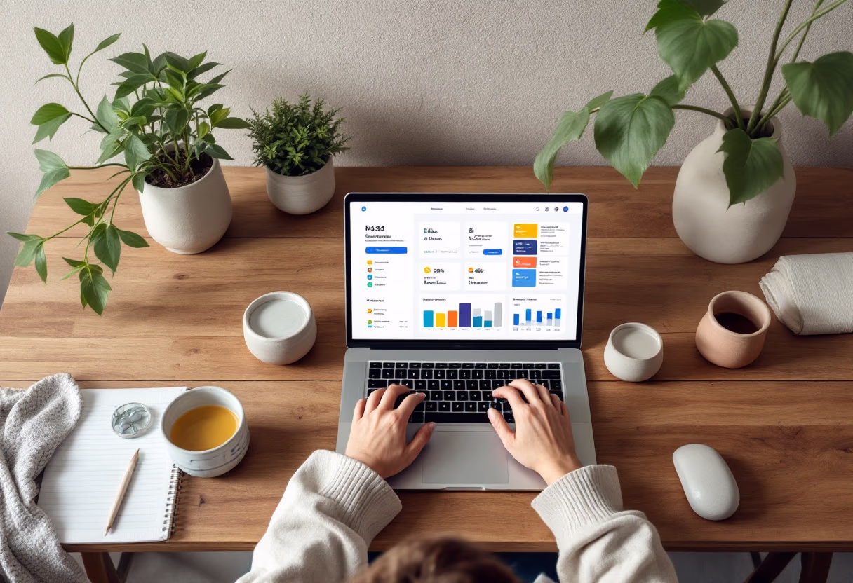 image of an individual using productivity software