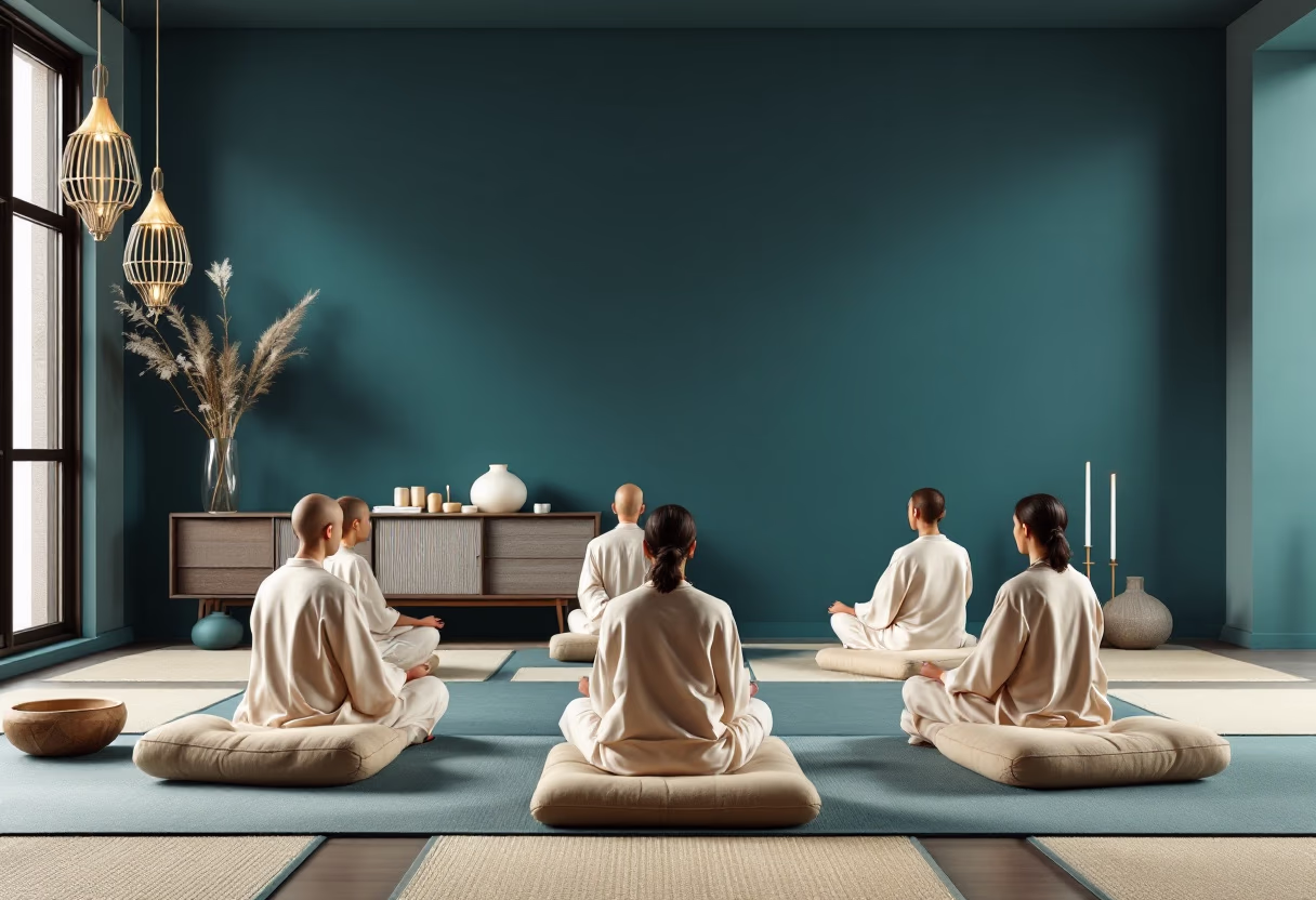 image of community gathering (for a buddhist monasteries & temple)