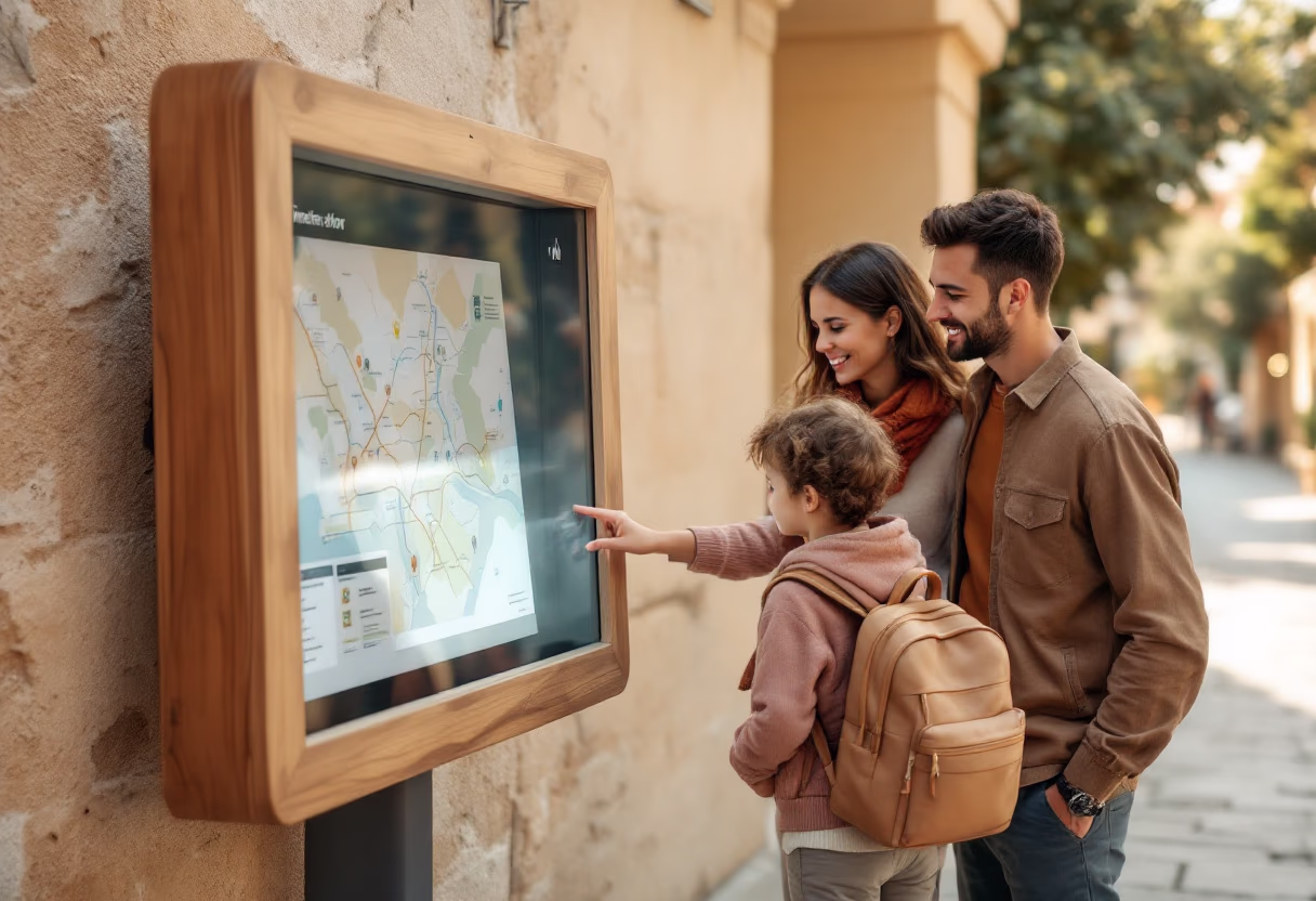 image of passengers checking map