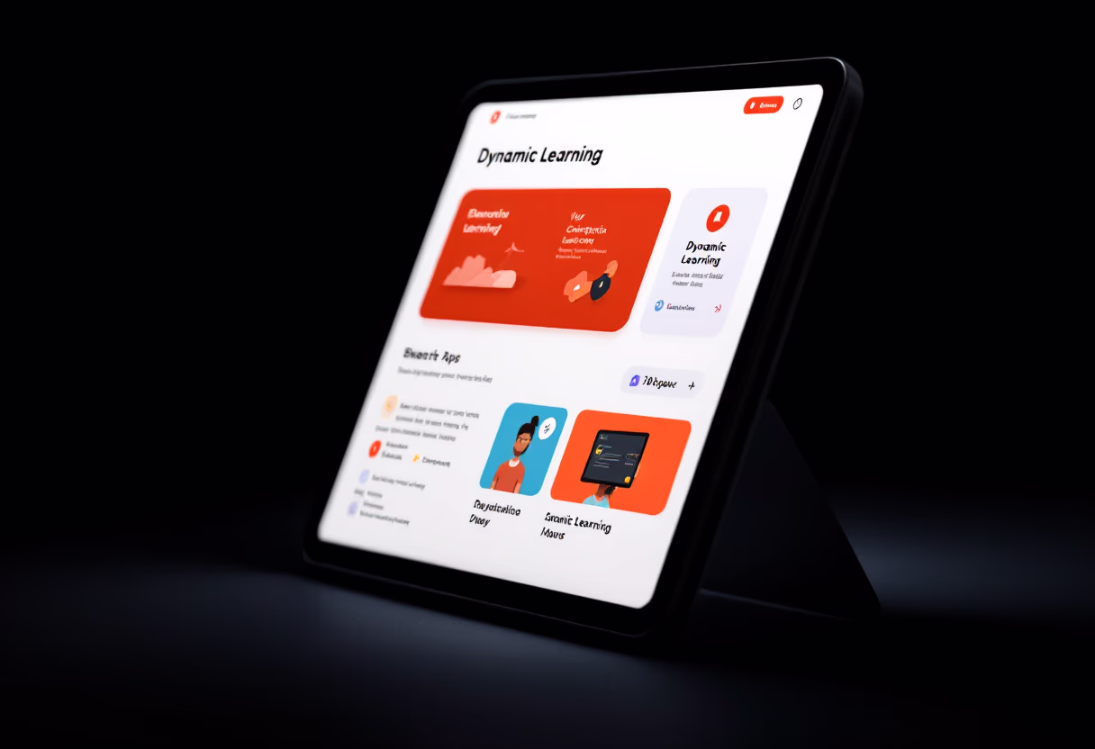interface image of a tablet with an educational app (for a edtech)