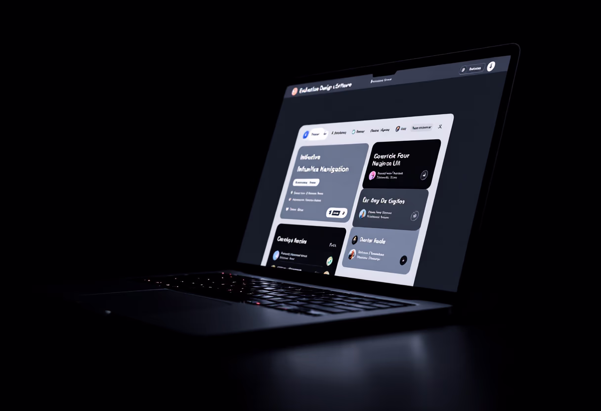 [interface] image of a computer showcasing educational software (for a edtech)
