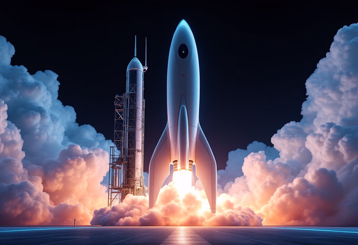 image of rocket launch (for a space tech)