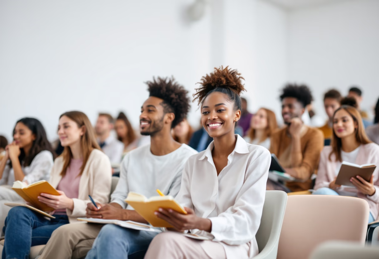 image of students attending a lecture (for a university)
