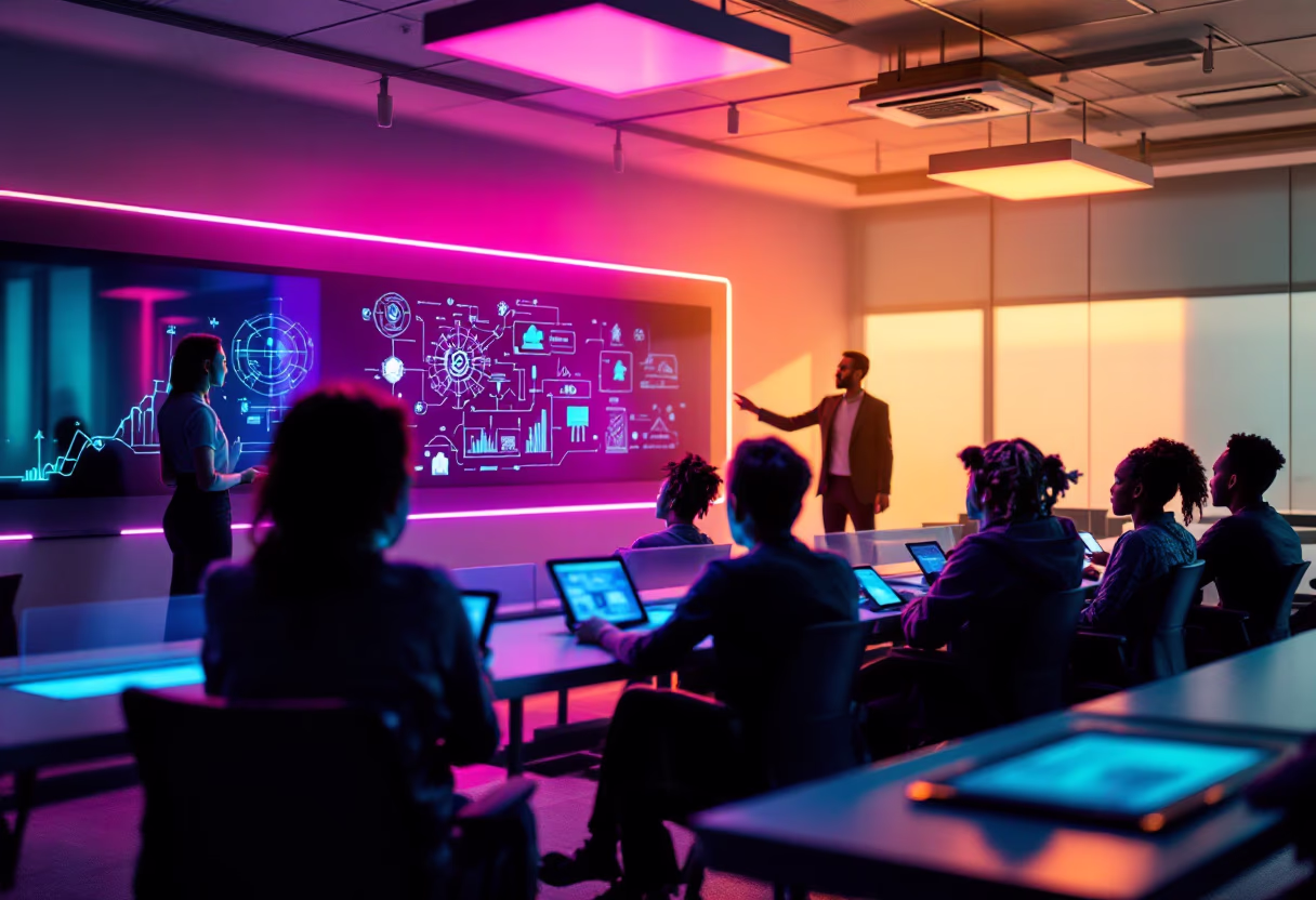 futuristic classroom setting