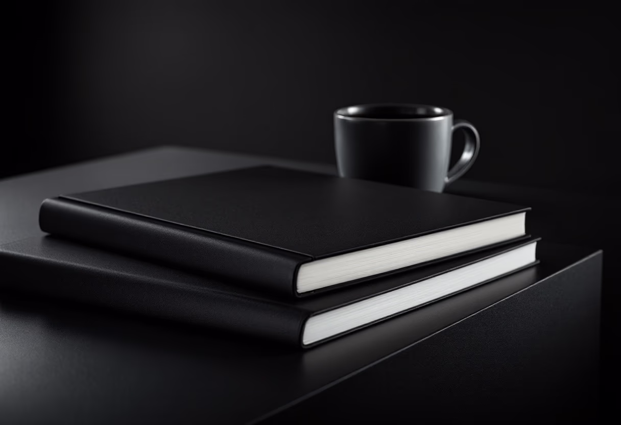 image of a notebook and coffee cup on a table
