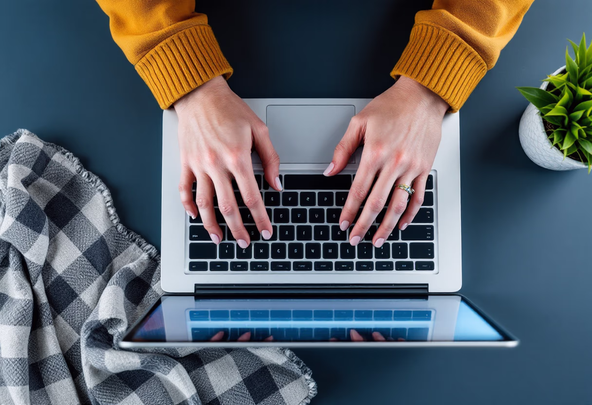 image of someone typing on a keyboard (for a b2b saas)