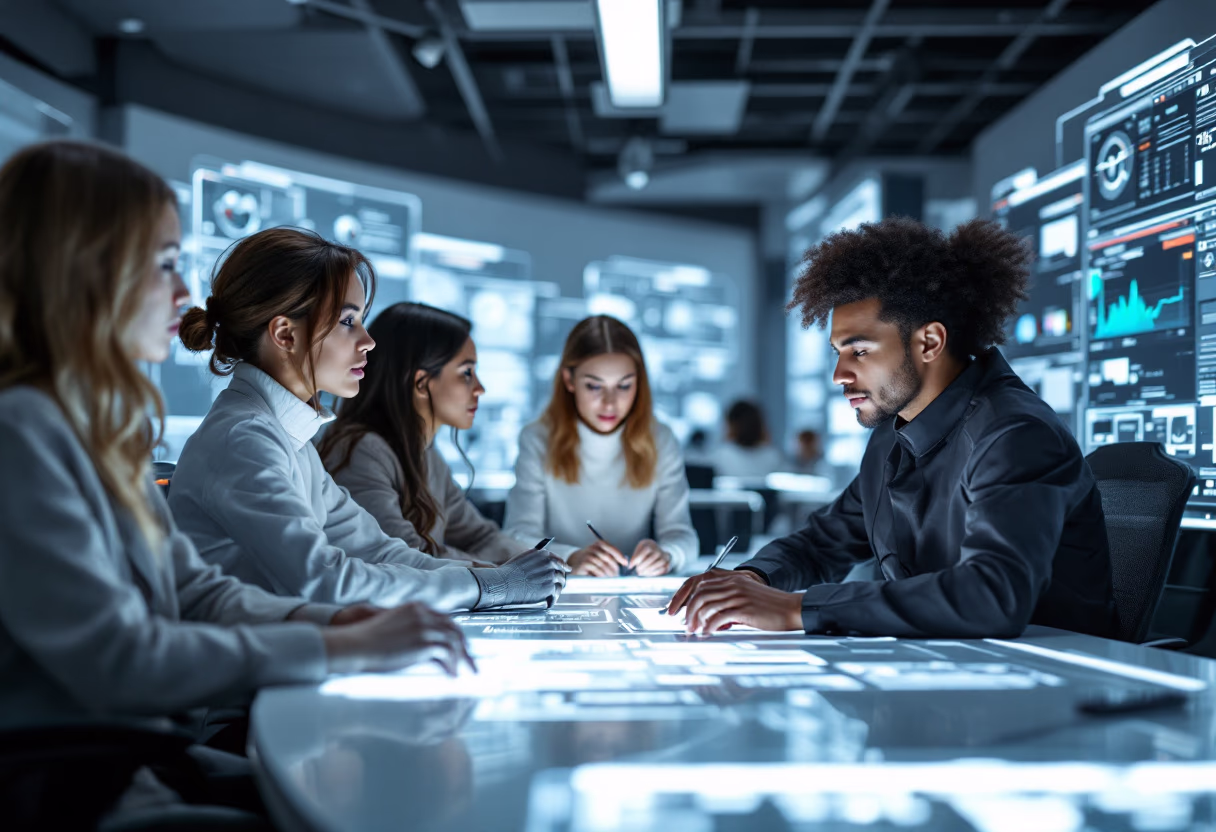 image of an office collaboration scene (for a mobility and transportation)