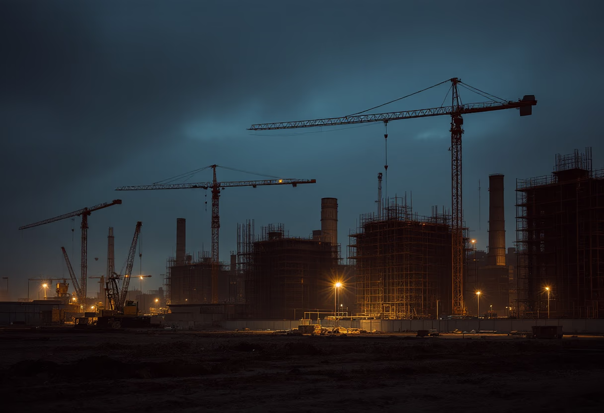 image of a construction site at dusk