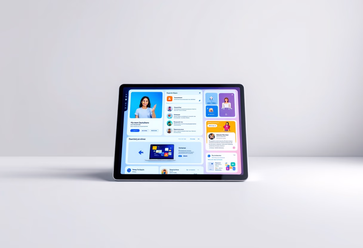 [interface] image of a computer showcasing educational software (for a edtech)