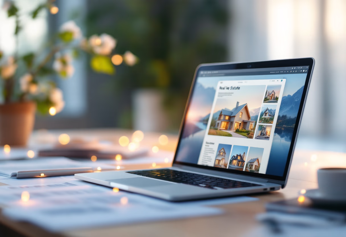 image of a laptop on a desk (for a real estate tech)