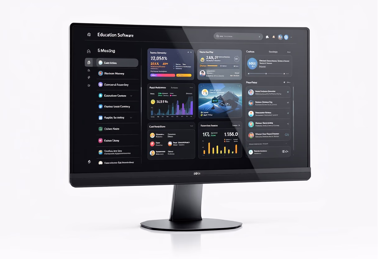 [interface] image of a computer showcasing educational software (for an edtech)