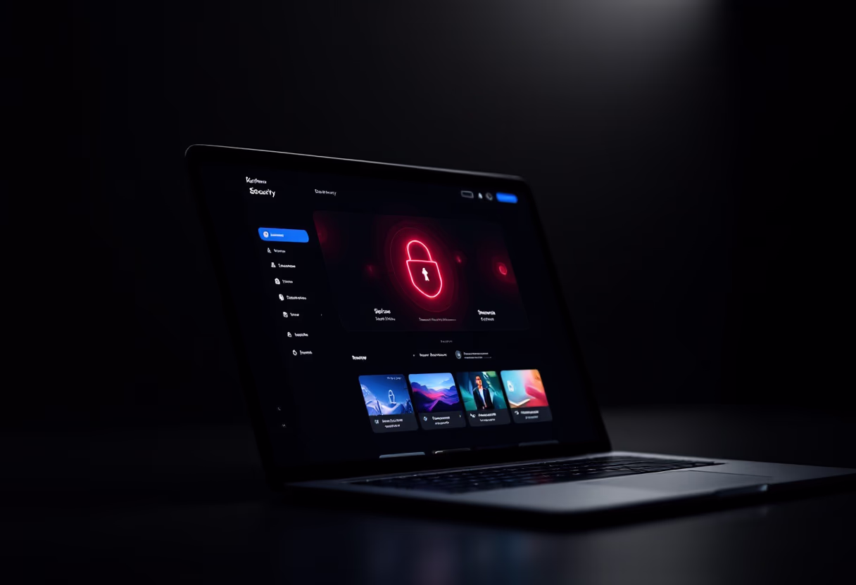 image of wireless security solutions interface on a laptop