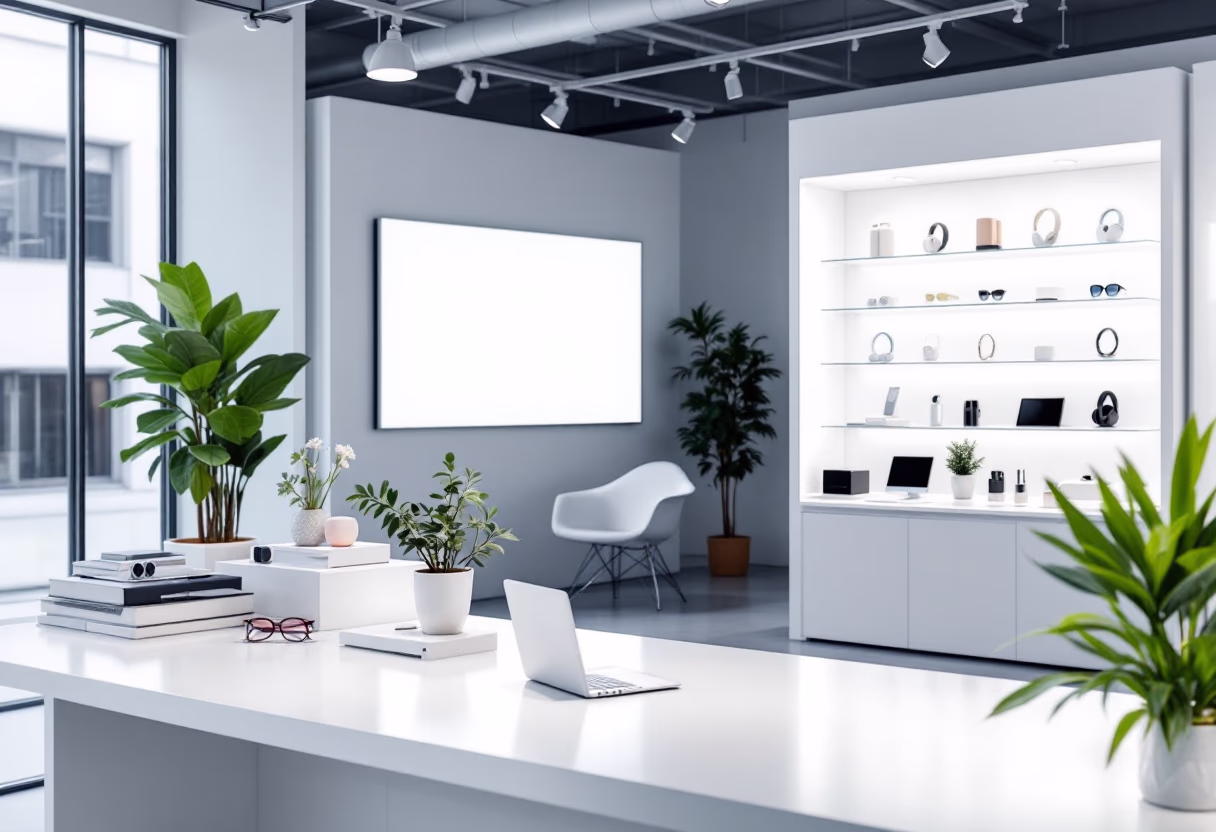 [background image] office space (for a tech gadgets store)