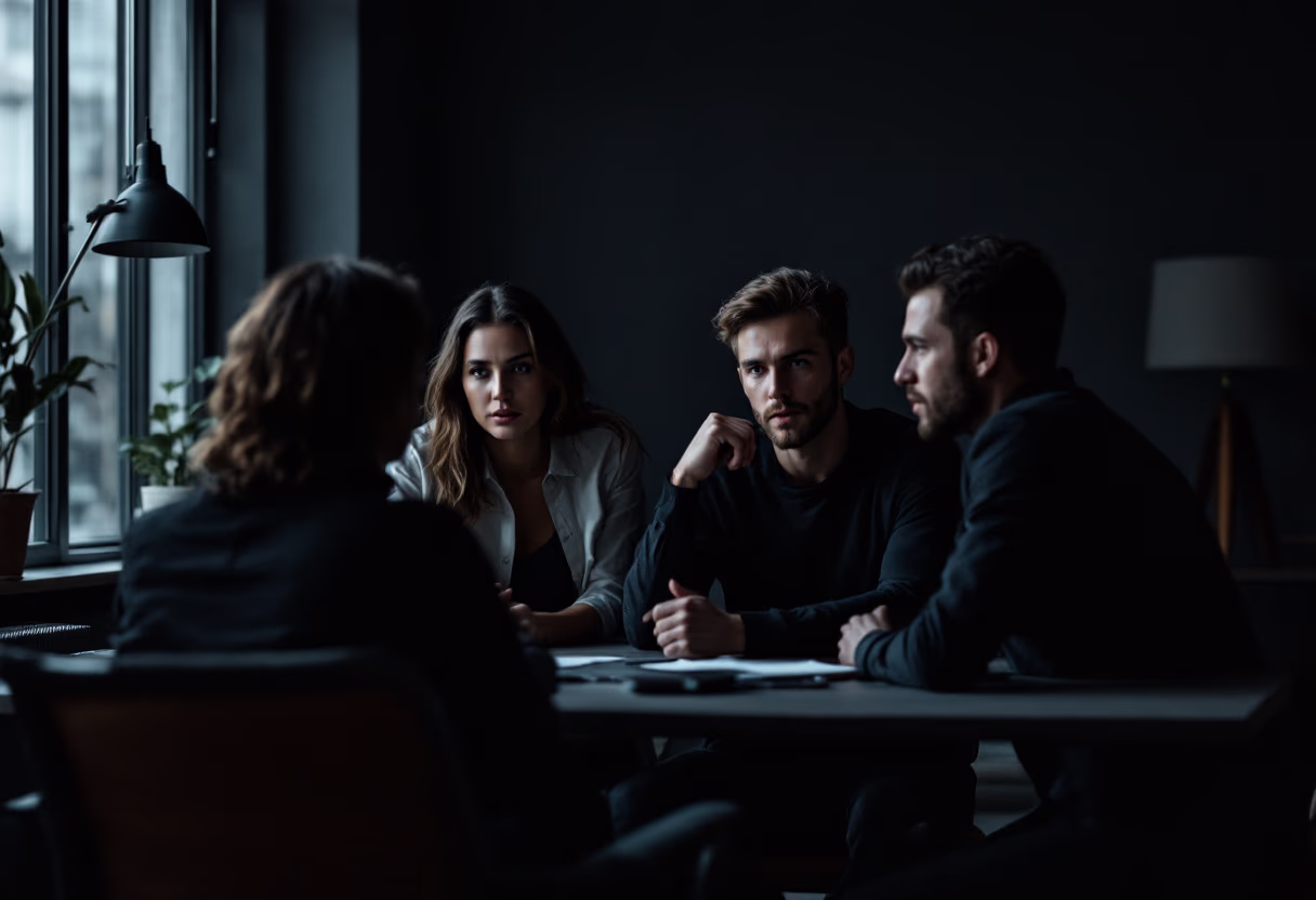 image of team discussion (for a hr tech)