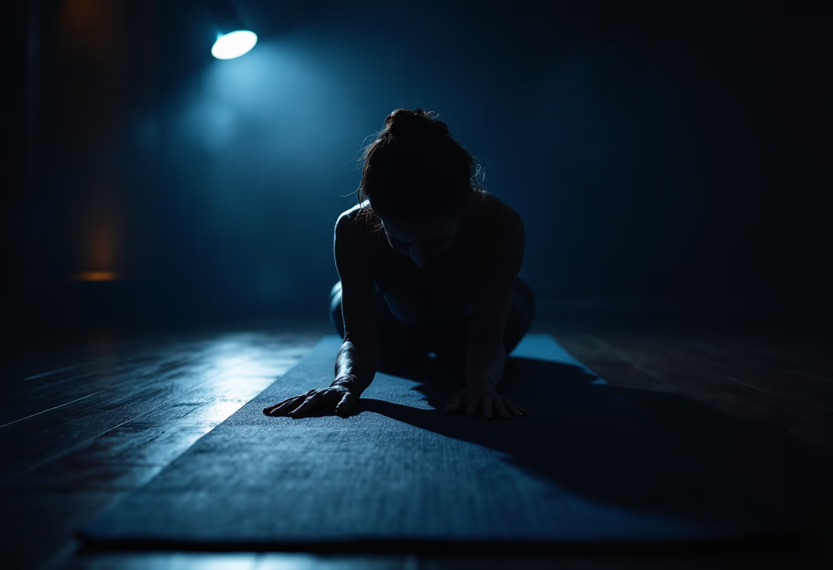 image of evening yoga practice