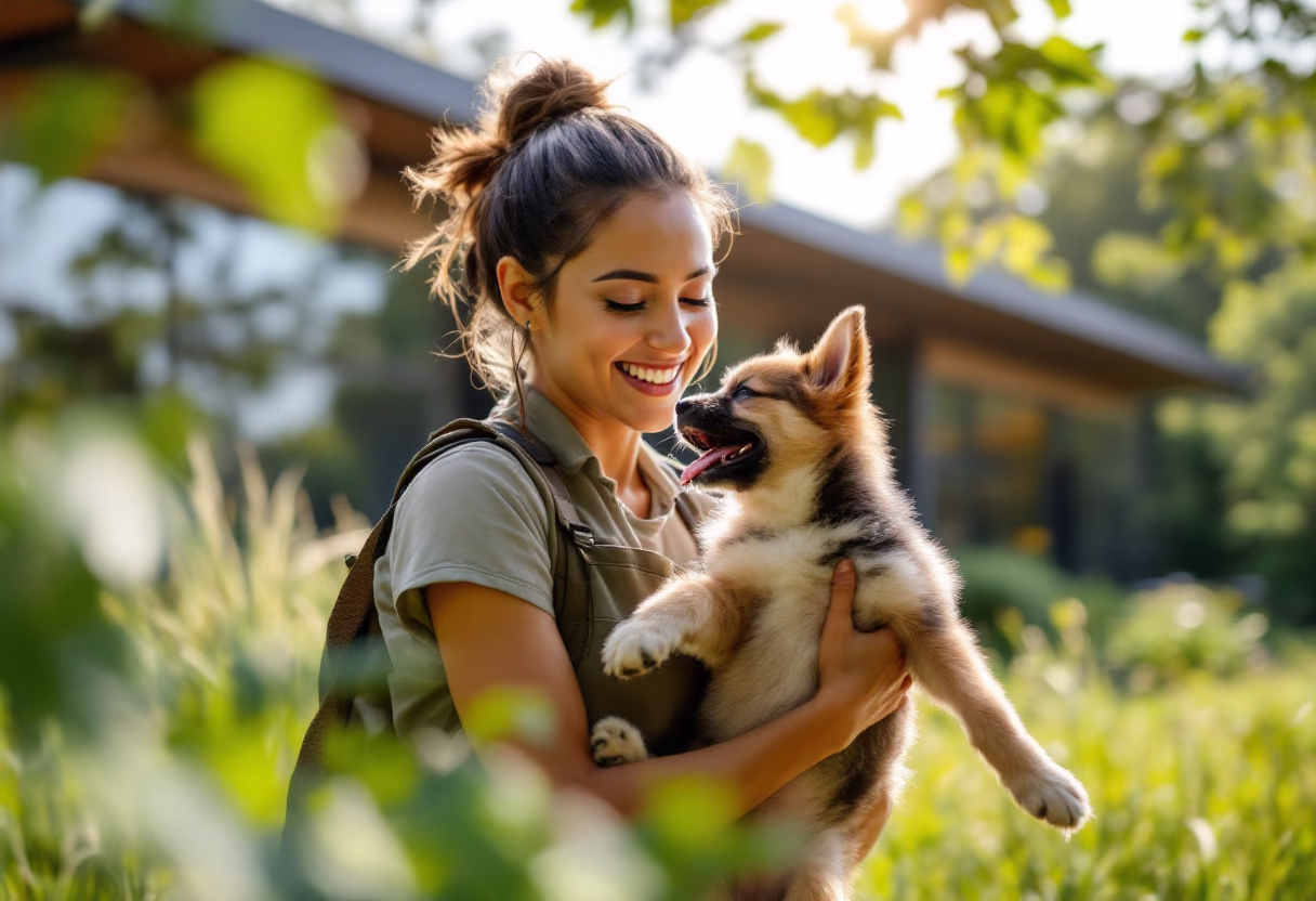 image of volunteers helping animals