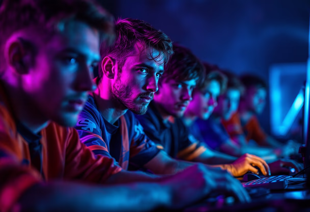 team converging in a thrilling gaming bout