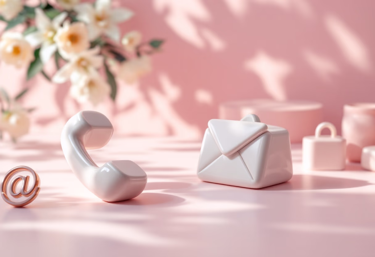 [background image] image of phone and email icons on a desk (for an insurance agency & company)