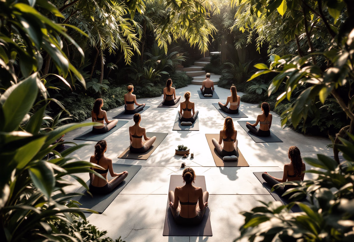 yoga class - outdoor garden oasis